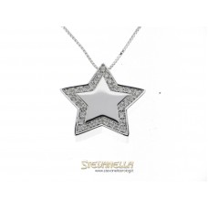 Salvini collana pendente stella oro bianco e diamanti ct.0,27 ref. 20030735